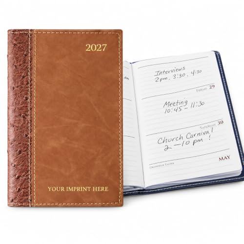 50-Qty Custom 2027 Barcelona Pocket Planners - Bulk Promotional Pocket Calendars with Your Logo & Message