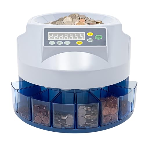 Electronic Coin Sorter Counter, 330 Coins/min, 500 Coins, 8 Bins for USD