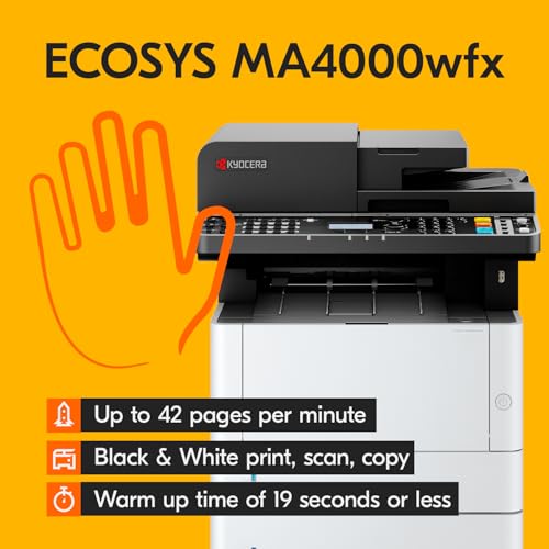 KYOCERA ECOSYS MA4000wfx Monochrome All-in-One Laser Printer,42ppm