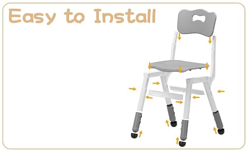 IDEALHOUSE Chair Set of 2, 3 Level Height Adjustable Kid Chair, Plastic Toddler Chairs for Children Boys Girls Age 2-6, Suitable for Home Family Classroom Nursery Indoor Use