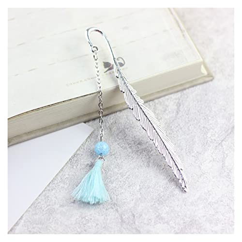 Bookmark Metal Bookmark with Chain Feather Bookmark Chinese Style Creative Gifts for Readers Classmates Friends 22 Styles Metal Bookmark (Color : 4) (11)