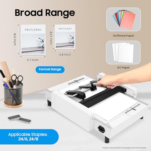 2-in-1 Booklet Maker,A3 Paper Folder Stapler Machine for 200-300 B00ks/H