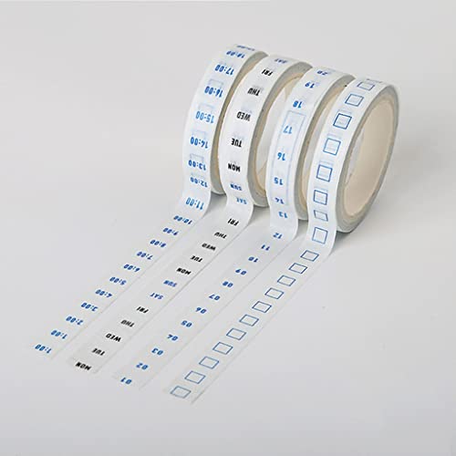 VIAENKFG Daily Month Week Plan Decorative Adhesive Tape DIY Scrapbooking Sticker Label