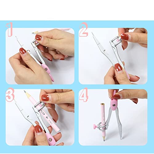 OREKPOT Compass Geometry Tool 8 Pcs Compass Math Set with Metal Storage Box Geometry Set for School Graphics Compasses Learner Pencil Protractor Compasses Circle Drawing Tool