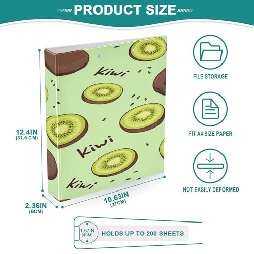 Xpdkjwd Singular Fruit Diagram 3 Ring Binder Can Hold 200 Letter Size Binders, Suitable for Home, Office, Dormitory, 2Pcs