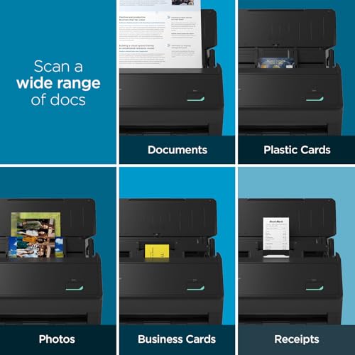 ScanSnap iX2400 High-Speed One-Touch Button Color Document Scanner, Black