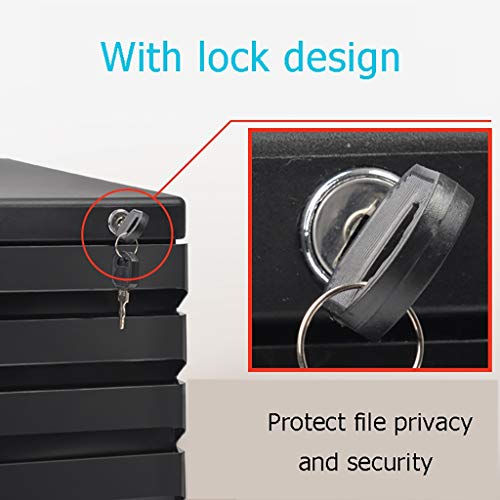 noxozoqm Desktop Cabinet 4 Drawers with Safety Lock, Desk Organizer File Cabinet Office Supplies Desktop Storage Organizer Box. (Color : Black)