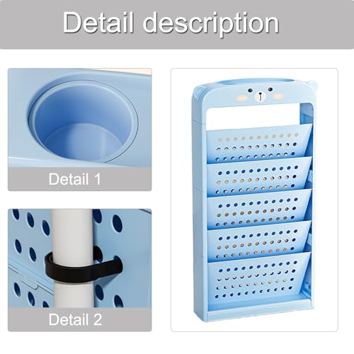 Ywmsfl Multilayered Book Cart on Spacious and Sturdy Storage Organizers for Home and Supplies School Daily Use Magazine Rack Cart