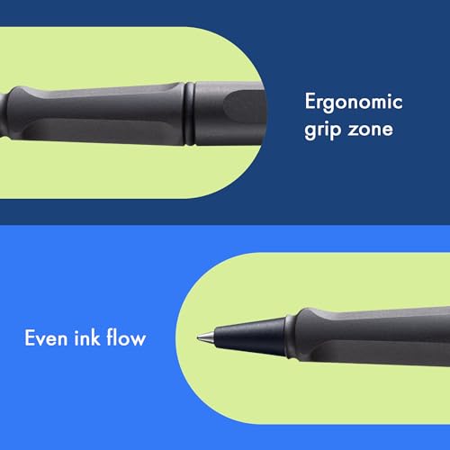 Lamy safari umbra - Rollerball Pen with ergonomic grip & line width M - for pleasant long writing - made of robust ASA plastic - including rollerball refill M 63 in blue