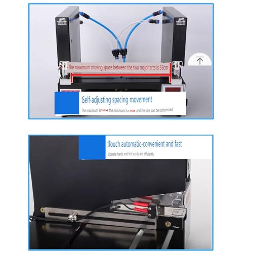 100MM CNC Pneumatic Stapler, 0.95-13.8in Electric Dual Head Binding Machine, 35 Sheets/70g Paper Thickness&100PCS Number Of Needles, with Yield Counter, Nail Down Time&Speed Setting, for Offices