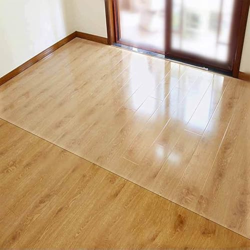 Clear Office Chair Mats, 0.06" Thick Transparent Heavy Duty Hard Chair Mat for Wood Floors, Rectangular Home Carpet Protector, Can Be Cut