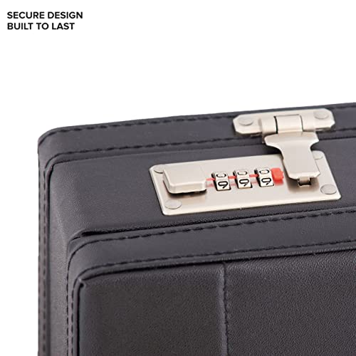Tassia Attache Briefcase Leather Look Pu Business Bag Expanding Executive Case