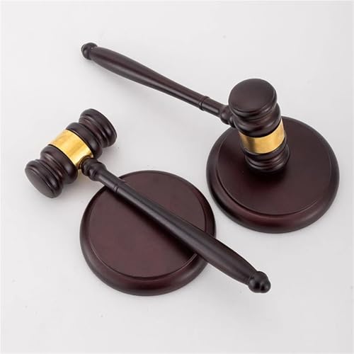 2sets Desk Accessory Wooden Gavel and Sound Block Set for Lawyers Judges Chairmen of The Board Auction Club Presidents