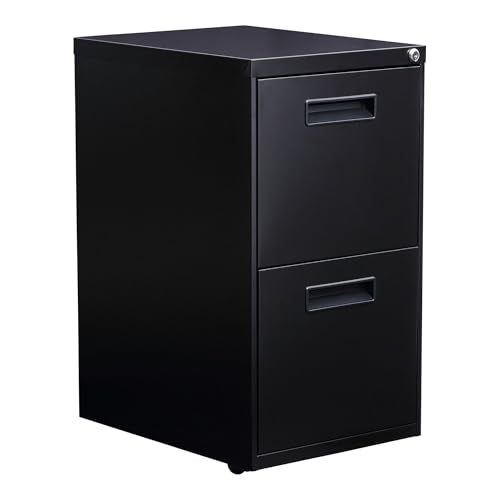 Alera File Pedestal, Left or Right, 2 Legal/Letter-Size File Drawers, Black, 14.96" x 19.29" x 27.75"