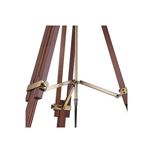 Cherry Wood Adjustable Height Surveyor Tripod 57 1/2" Tall Floor Lamp