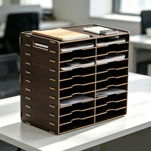 Countertop Literature Sorter, Mail Center Paper Storage Cabinet