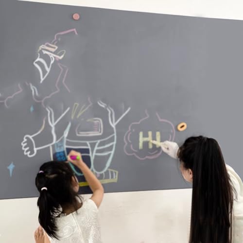 Removable Sticky whiteboard Film, Self Adhesive Magnetic Whiteboard Wallpaper Roll Multicolor Multiple Sizes(Gray,47.2x59.0in(120x150cm))