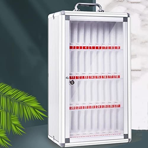 Management Storage Box Mobile Phone Cabinet Storage Safe Deposit Box Student Staff Transparent Wall-Mounted Storage Box with Lock,Silver-8