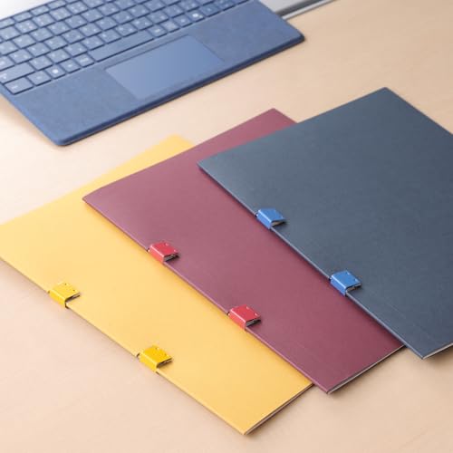 SlideNoteArchive ASACA4T-SP Slide Note Archive, Set of 3 Colors, Slide Clips, PageBase Accessories, Made in Japan, Punchless, Holds 20 Copy Papers, Business