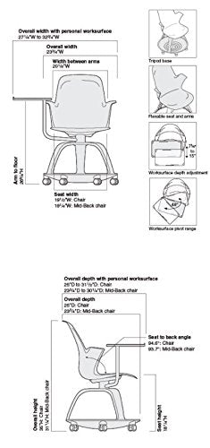 Steelcase Node Multipurpose Chair: Tripod Base - Standard Carpet Casters