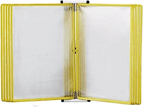 KGDJBGSE Wall Mounted Display File Holder A4 Folder With 10 Sleeves For Documents(Yellow)