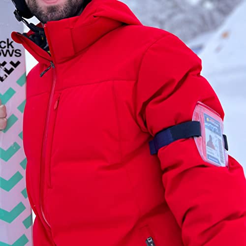 Bulk 25 Pack - Heavy Duty Water Resistant Armband ID Badge Holder with Resealable Red Zip & Rugged Adjustable Arm Band (Perfect Arm Ski Pass Holder for Lift Ticket) Secure Top Load by Specialist ID