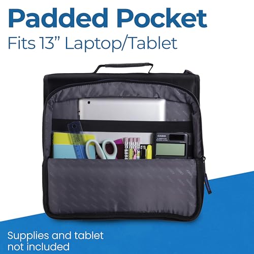 Case-it School Zipper Binder | 2" O-Rings | 350-Sheet | LT-007 Jet Black