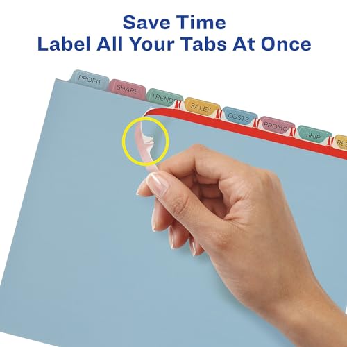 Avery 11433 Index Maker Print & Apply Clear Label Plastic Dividers, 8-Tab, Letter