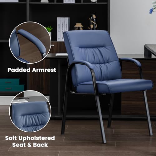 BoisKom Office Guest Reception Chair Set of 2, Conference Room Chairs Waiting Room Chairs 2 Pack, Modern Leather Office Desk Chair No Wheels.