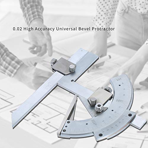 UOHLCX HBJWOV Professional Carbon Steel Universal Bevel Protractor 0-320°Accuracy Angle Finder Measuring Ruler Tool