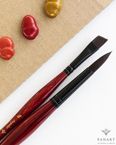 Pan Art Round Brush, Wood/Metal, Red, No.12