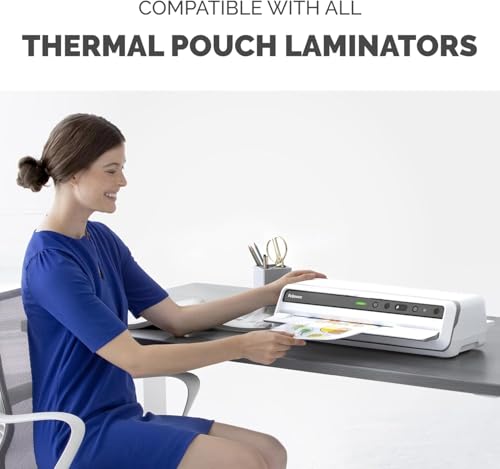 Fellowes Thermal Laminating Sheets, Letter Size, 5mil 200pk 2pk, 400 Sheets, Clear, Photo Safe, Dry-Erase Friendly, Pouches Compatible with Most Thermal Laminators