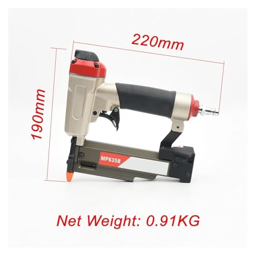 Oil-Free Pneumatic Staple Gun MP635B 23Ga Pneumatic Micro Nailer Gun for 12-35mm Diameter 0.63mm Headless Pin Silience Stapler