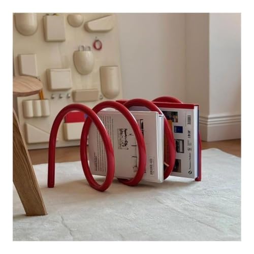 Majolaory Modern Nordic Bookcase Organizer - Minimalist Metal Storage Rack