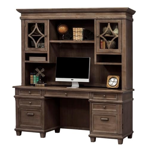 Martin Furniture Carson Credenza Wood Office Desk Writing Table Gray