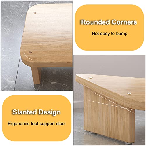 LXLA Footrest for Desk Sofa/Couch, Wood Slanted Ergonomic Portable Posture Support Step Stool, Home Office Chair, 6 Inch Tall (Size : 50x30x15cm)