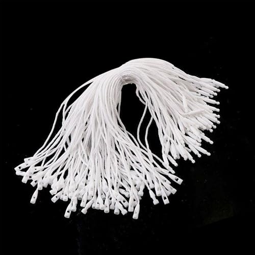 Set Of 1000 Pieces White Nylon String For Hang Tags - Snap Lock For Attaching Labels And Security Tags - Fastener For Cords