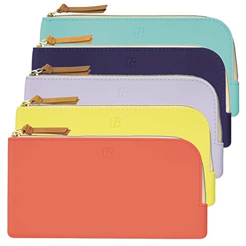 Lihit Lab F7738-3 Flat Pouch, Pen Size, Poppy Red