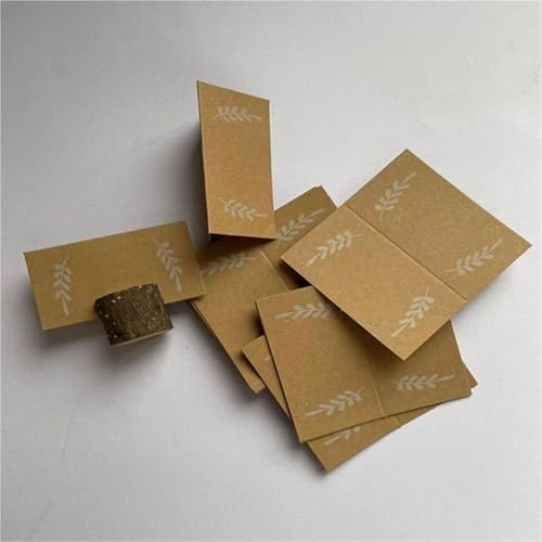 White Blank Tent Place Cards Wedding Name Place Cards, 150pcs Brown Name Cards for Table Setting Kraft Paper Place Card Wedding for Birthday Dinner