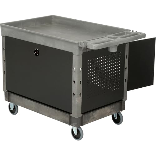 Global Industrial Top Tray Shelf Maintenance & Utility Cart with Cabinet,