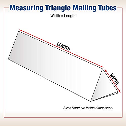 BOX USA BMTM336 Triangle Mailing Tubes, 3" x 36-1/4", Oyster White (Pack of 50)