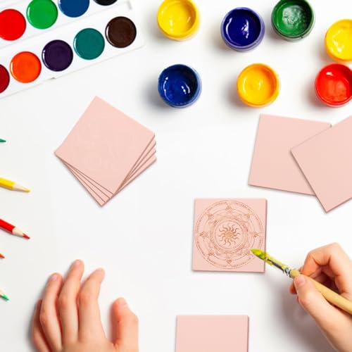 70 Pcs 2"x2" Rubber Carving Blocks, Square Linoleum Blocks, Square Stamp Carving Blocks for Printmaking, Linocut Artists, Crafts and More,(Pink) by KUKLIPJIM.