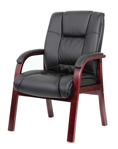 Boss Office Products Mid Back Wood Finished Guest Chair, Mahogany (B8999-M)