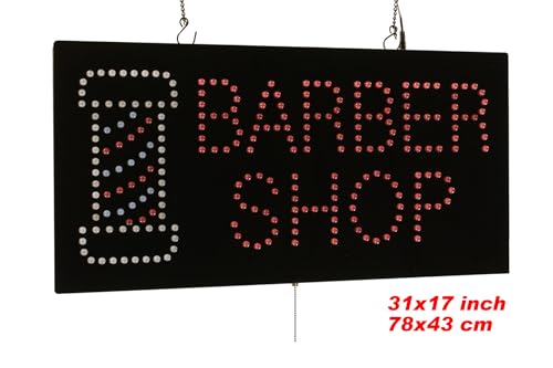 Barber Shop Sign, Jumbo Size, 31"x17", 78x43cm, TOPKING, LED, Neon, Florescent, Signage, Signboard, Display, Billboard, Screen, Grand Opening, Gift