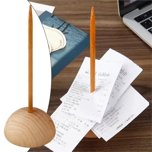 4/8/12pcs Wooden Desk Receipt Holder Safe Memo Spike Stick for Bill Note Paper Order Office for Home(12pcs)