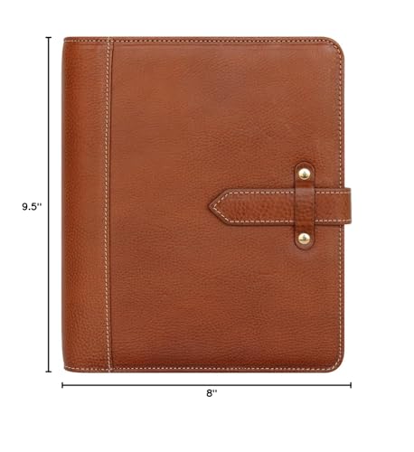 FranklinCovey - Vintage Aurora Ring-Bound Binder for FranklinCovey Planners | Leather - Strap Binder (Classic, Chestnut)