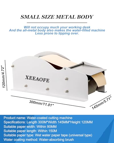 Packaging Dispenser, with Reinforced Water-Activated Kraft Gummed Tape, Water Reservoir & Moister Brush