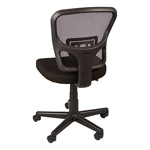 Norwood Commercial Furniture Swivel Mesh Mid-Back Armless Task Chair for Home or Office Computer Desk, Black (NOR-IAH1043-SO)
