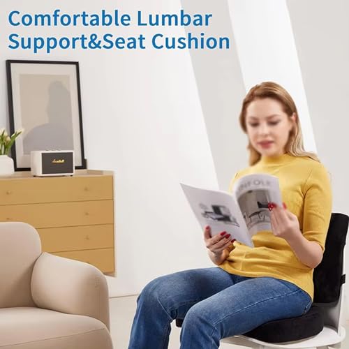 CAOJS Memory Foam Lumbar Support Pillow, Ergonomic U-Shaped Seat Cushion, for Sitting Comfort and Posture Relief Back Support, for Office Chair, Gaming Chair, or Automotive Use