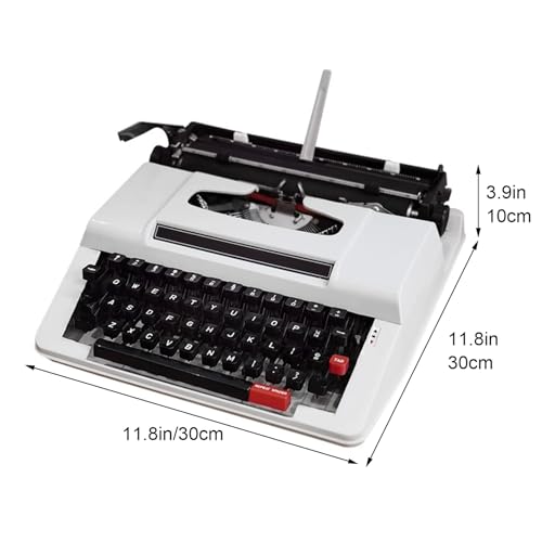 Vintage Manual Typewriter Machine, Old Fashioned Traditional Portable Manual Typewriter, Mechanical English Typewriter for Notes(Red)
